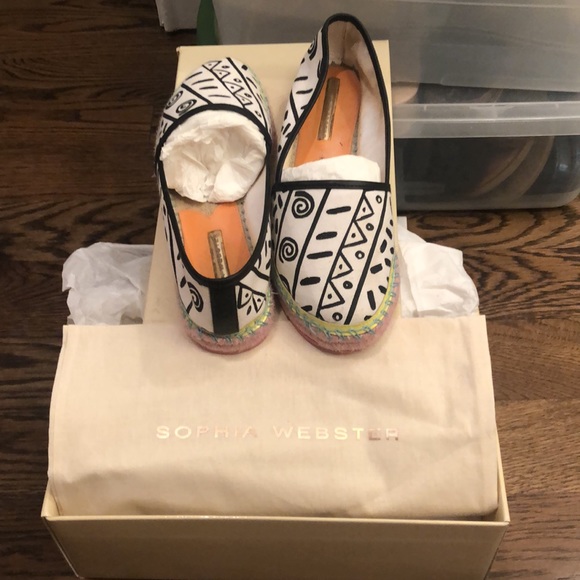Sophia Webster flat espadrilles in box with dust bag size 38 (8) - Picture 5 of 5
